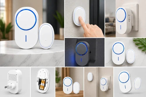 Wireless Doorbell – 4-Level Volume Control, LED Indicator & Easy Installation