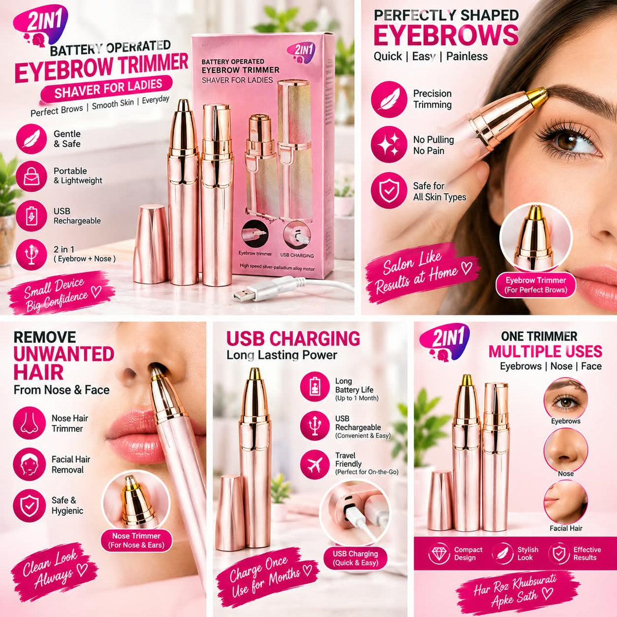 Ladies facial and eyebrows hair removal machine Rechargeable
