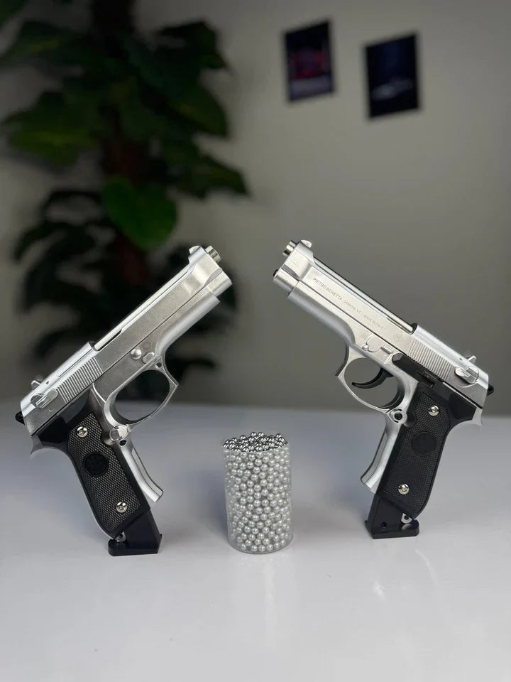 Silver Color M92 Beretta Airsoft Toy Gun – Realistic 6mm BB Pistol Replica for Safe Tactical Play